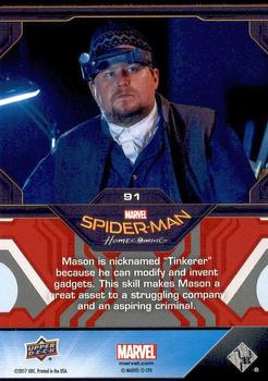 2017 Upper Deck Marvel Spider-Man Homecoming #91 Michael Chernus as Tinkerer Back