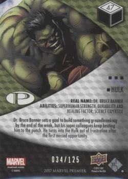 2017 Upper Deck Marvel Premier #47 Hulk Back