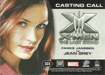 2006 Rittenhouse XIII: X-Men The Last Stand - Casting Call #CC5 Famke Janssen / Phoenix Back