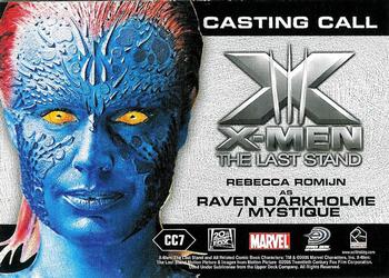 2006 Rittenhouse XIII: X-Men The Last Stand - Casting Call #CC7 Rebea Romijn / Mystique Back