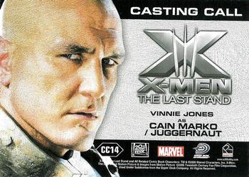 2006 Rittenhouse XIII: X-Men The Last Stand - Casting Call #CC14 Vinnie Jones / Juggernaut Back