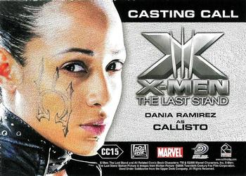2006 Rittenhouse XIII: X-Men The Last Stand - Casting Call #CC15 Dania Ramirez / Callisto Back