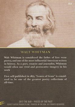 2017 The Bar Pieces of the Past #112 Walt Whitman Back