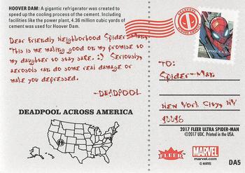 2017 Fleer Ultra Marvel Spider-Man - Deadpool Across America Silver Web Foil #DA5 Hoover Dam Back