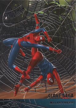 2017 Fleer Ultra Marvel Spider-Man - Milestones Silver Web Foil #M-4 Clone Saga Front