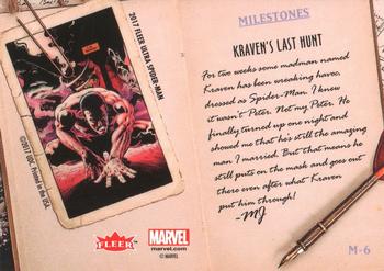 2017 Fleer Ultra Marvel Spider-Man - Milestones Silver Web Foil #M-6 Kraven's Last Hunt Back