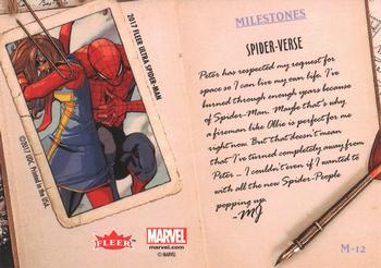 2017 Fleer Ultra Marvel Spider-Man - Milestones Silver Web Foil #M-12 Spider-Verse Back
