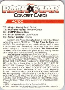 1985 AGI Rock Star #4 AC/DC Back