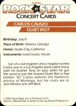 1985 AGI Rock Star #25 Carlos Cavazo / Quiet Riot Back