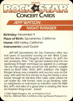 1985 AGI Rock Star #36 Jeff Watson / Night Ranger Back