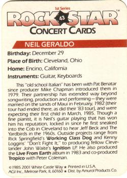 1985 AGI Rock Star #43 Neil Geraldo Back