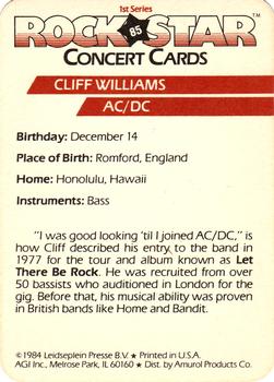 1985 AGI Rock Star #85 Cliff Williams / AC/DC Back