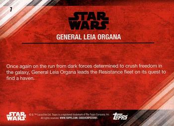2017 Topps Star Wars: The Last Jedi #7 General Leia Organa Back