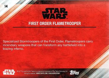 2017 Topps Star Wars: The Last Jedi #14 First Order Flametrooper Back
