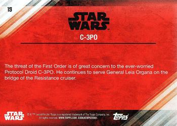 2017 Topps Star Wars: The Last Jedi #15 C-3PO Back