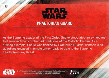2017 Topps Star Wars: The Last Jedi #18 Praetorian Guard Back