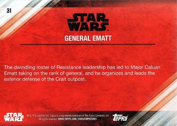 2017 Topps Star Wars: The Last Jedi #31 General Ematt Back