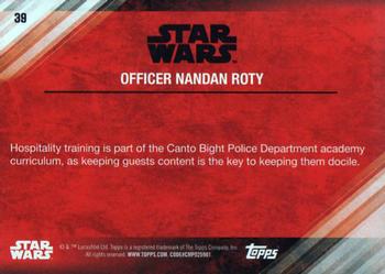2017 Topps Star Wars: The Last Jedi #39 Officer Nandan Roty Back