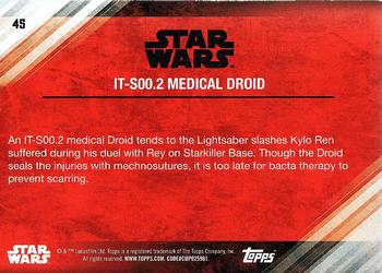 2017 Topps Star Wars: The Last Jedi #45 IT-S00.2 Medical Droid Back