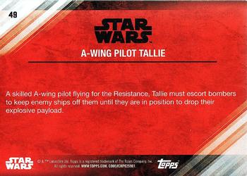 2017 Topps Star Wars: The Last Jedi #49 A-Wing Pilot Tallie Back