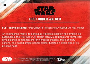 2017 Topps Star Wars: The Last Jedi #61 First Order Walker Back