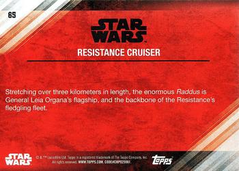 2017 Topps Star Wars: The Last Jedi #65 Resistance Cruiser Back