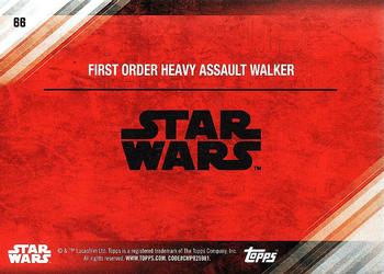 2017 Topps Star Wars: The Last Jedi #66 First Order Heavy Assault Walker Back
