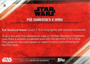 2017 Topps Star Wars: The Last Jedi #71 Poe Dameron's X-Wing Back