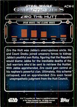 2017 Topps Star Wars: Galactic Files Reborn - Blue #ACW-11 Ziro The Hutt Back