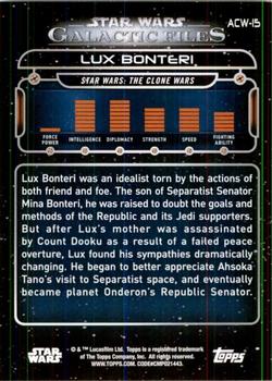 2017 Topps Star Wars: Galactic Files Reborn - Blue #ACW-15 Lux Bonteri Back