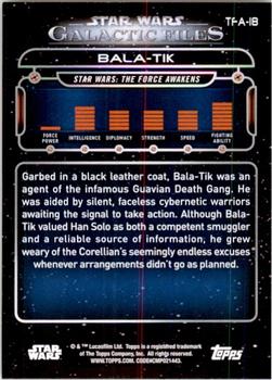 2017 Topps Star Wars: Galactic Files Reborn - Blue #TFA-18 Bala-tik Back