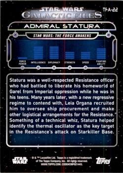 2017 Topps Star Wars: Galactic Files Reborn - Blue #TFA-22 Admiral Statura Back
