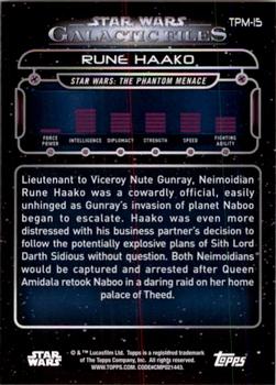 2017 Topps Star Wars: Galactic Files Reborn - Orange #TPM-15 Rune Haako Back