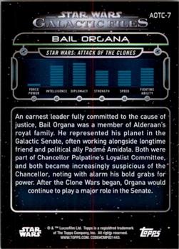 2017 Topps Star Wars: Galactic Files Reborn - Orange #AOTC-7 Bail Organa Back