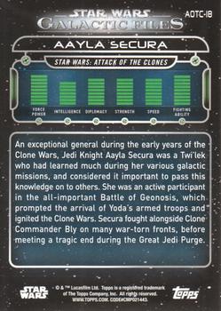 2017 Topps Star Wars: Galactic Files Reborn - Orange #AOTC-18 Aayla Secura Back