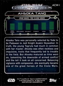 2017 Topps Star Wars: Galactic Files Reborn - Orange #ACW-1 Ahsoka Tano Back