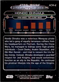 2017 Topps Star Wars: Galactic Files Reborn - Orange #ACW-2 Hondo Ohnaka Back