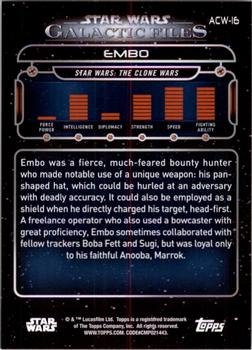 2017 Topps Star Wars: Galactic Files Reborn - Orange #ACW-16 Embo Back