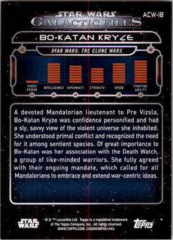 2017 Topps Star Wars: Galactic Files Reborn - Orange #ACW-18 Bo-Katan Kryze Back