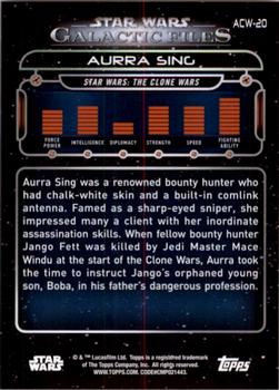 2017 Topps Star Wars: Galactic Files Reborn - Orange #ACW-20 Aurra Sing Back