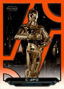 2017 Topps Star Wars: Galactic Files Reborn - Orange #ROTS-4 C-3PO Front