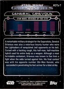 2017 Topps Star Wars: Galactic Files Reborn - Orange #ROTS-7 General Grievous Back
