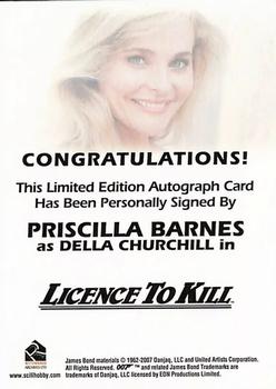 2009 Rittenhouse James Bond Archives - Autographs #NNO Priscilla Barnes Back