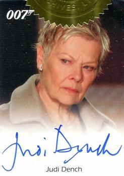2009 Rittenhouse James Bond Archives - Case Purchase Incentive Autographs #NNO Judi Dench Front