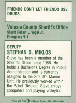 1993 Volusia County Sheriff's Office SheriffStars #NNO Stephan Miklos Back