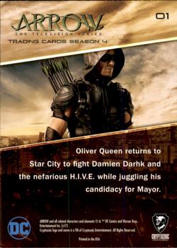 2017 Cryptozoic Arrow Season 4 #1 Title Card Back
