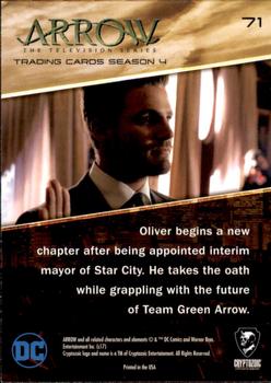 2017 Cryptozoic Arrow Season 4 #71 Mayor Queen of Star City Back