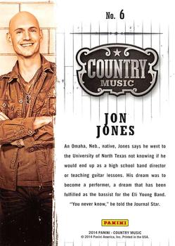 2014 Panini Country Music - Green #6 Jon Jones Back