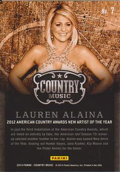 2014 Panini Country Music - Award Winners #7 Lauren Alaina Back