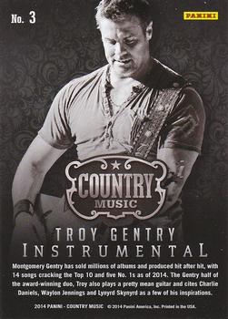 2014 Panini Country Music - Instrumental #3 Troy Gentry Back